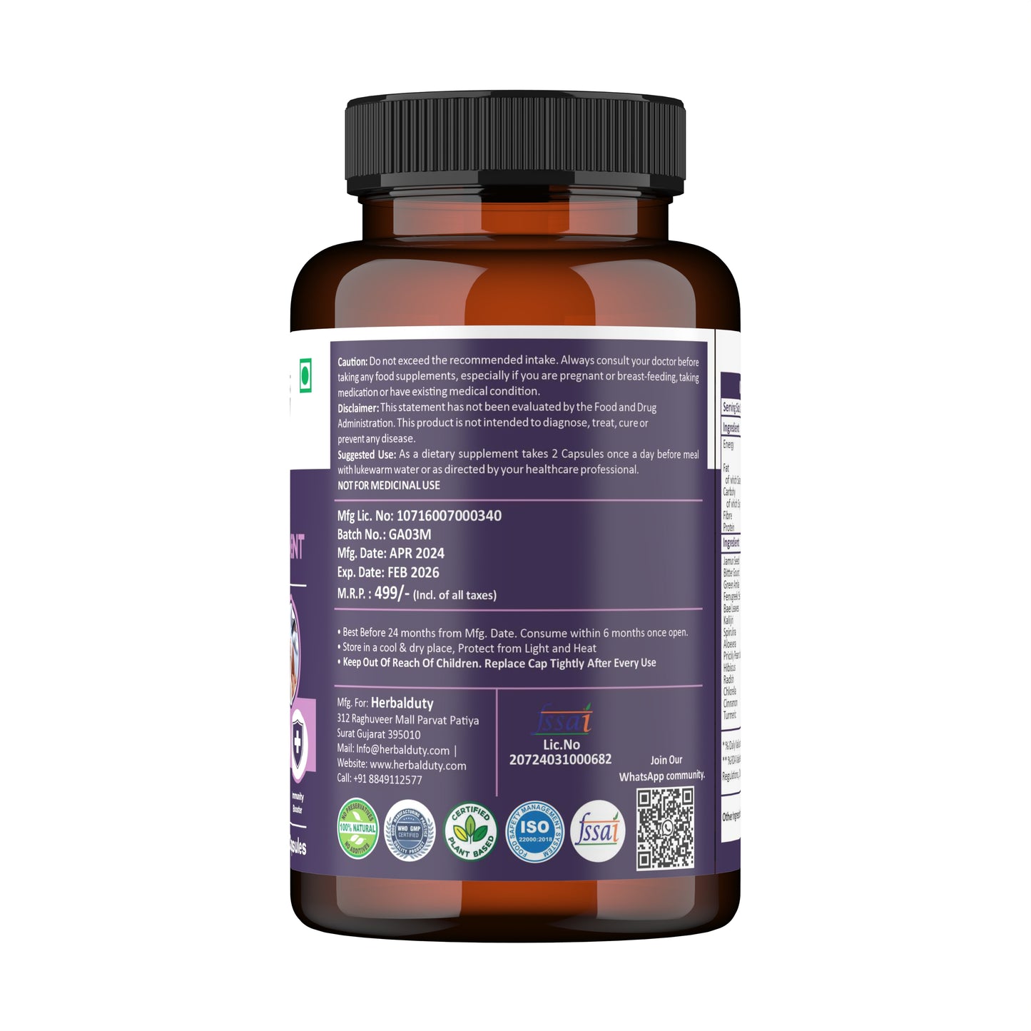 Diabetes Supplement / Blood Sugar Control